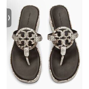 Tory Burch Miller Wedge 25Mm Women’s Sandals Size 9 US Leather
